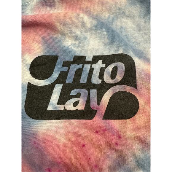 Vintage Y2K 90s Tie-dyed Graphic T-shirt L Pink Blue 100% Cotton - Picture 4 of 4